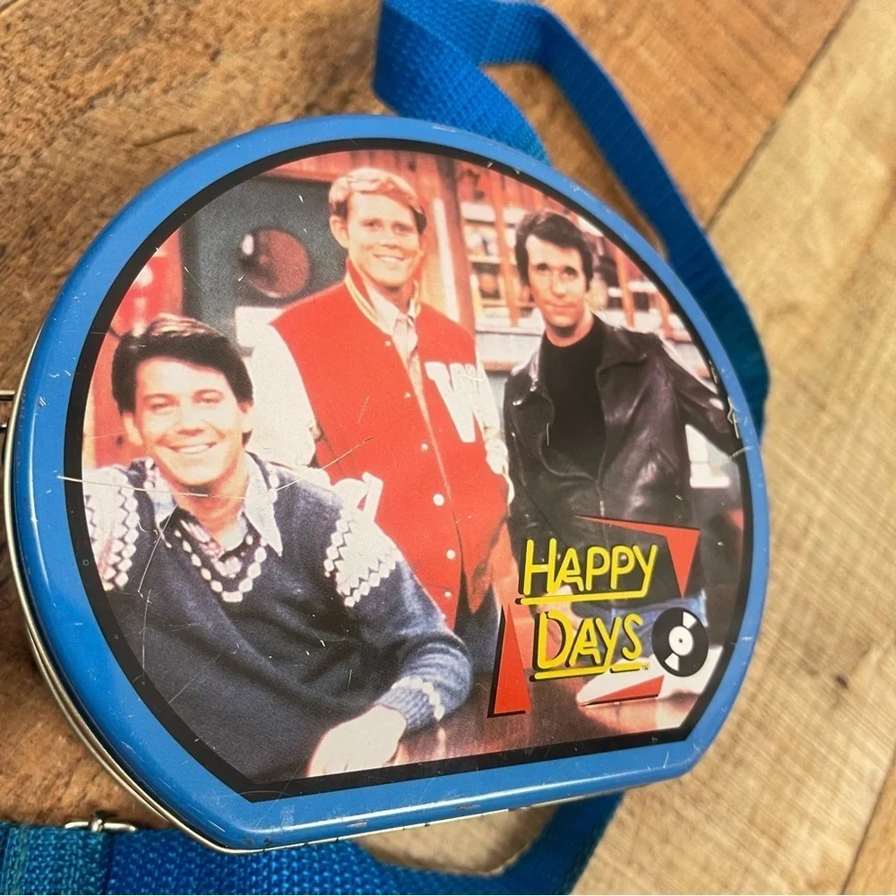 Vintage Paramount Pictures Happy Days Tin Crossbody Bag Lunch Box Retro TV
